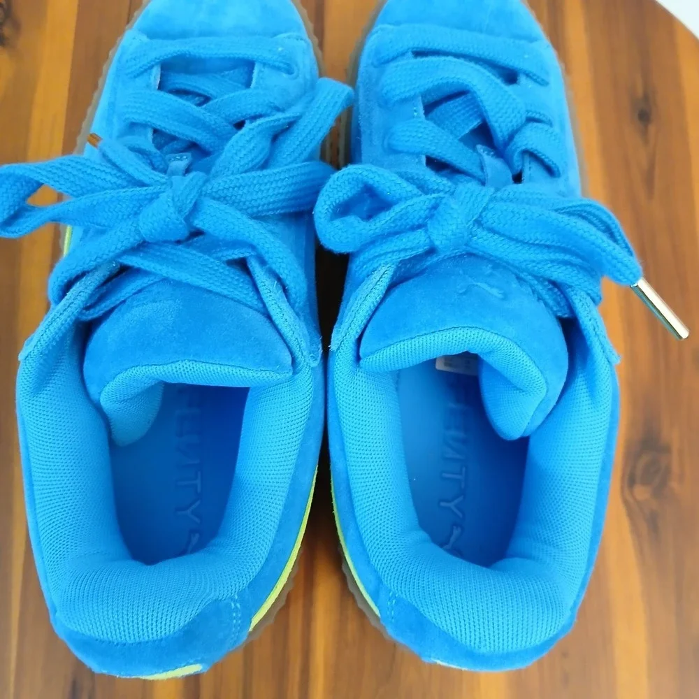Puma Fenty Shoes Womens 6 Blue Suede Rhianna Creeper Phatty‎ Speed 399332-02